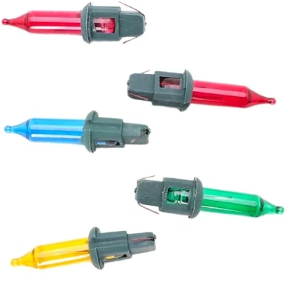 Image of 5 Multi Coloured Push In Spare Replacement Bulbs 1.2v 0.18w 0.15a (SB226)