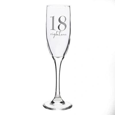 Image of Widdop and Co 18th Birthday Champagne Flute Glass with Silver Detail 18