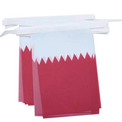 Image of AZ Flag Qatar 6 meters BUNTING 20 flags 9&#039;&#039; x 6&#039;&#039; Qatari STRING 15 21 cm