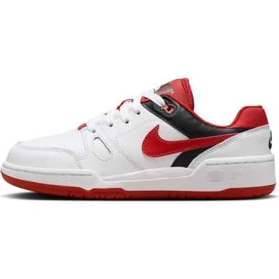 Image of Nike Sportswear FULL Force Unisex Trainers for kids, Size: 13.5K, White/mystic red/black Leather/synthetics