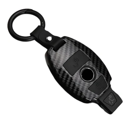Image of OTMIK ABS Carbon Fiber Car Key Cover fit for Mercedes Benz A/B/R/G Class GLK/GLA GLC/W176 W204/ Case Accessories (2 Buttons Black B)
