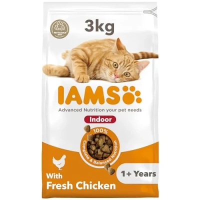 Image of IAMS Indoor Complete Dry Cat Food for Adult and Senior Cats with Chicken 3 kg