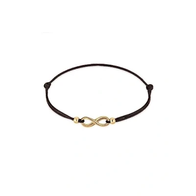 Image of Elli Women&#039;s 925 Sterling Silver Rose Gold Plated Infinity Rubber Band Adjustable Bracelet 17cm length