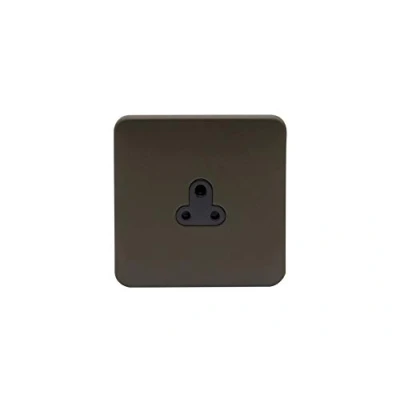 Image of Schneider Electric Lisse Screwless Deco Unswitched Single Power Socket, Round Pin, 2A, GGBL3070BMB, Mocha Bronze with Black Insert