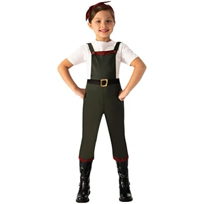 Image of Bristol Novelty CF229XL Land Girl Costume, Green, Age 10 12 Years Old