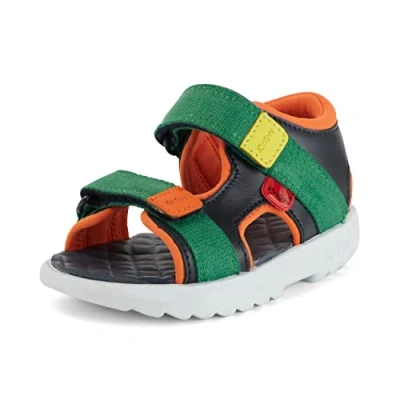 Image of Kickers Infant Boy&#039;s Kickster Sandal Lightweight Sole Adjustable Strap Leather, Multi, 11 UK Child