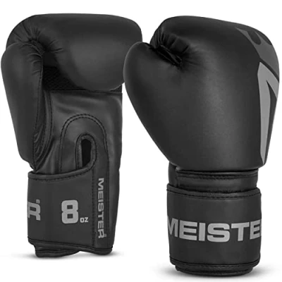 Image of Meister [CRITICAL] Boxing Gloves Ergonomic High Density Training Matte Black 8 Ounce