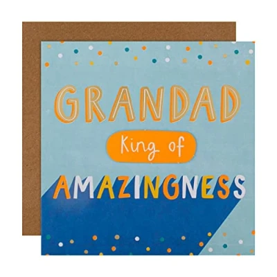 Image of Hallmark Birthday Card for Grandad Contemporary Text Based Design, ECM25557455, Multicoloured