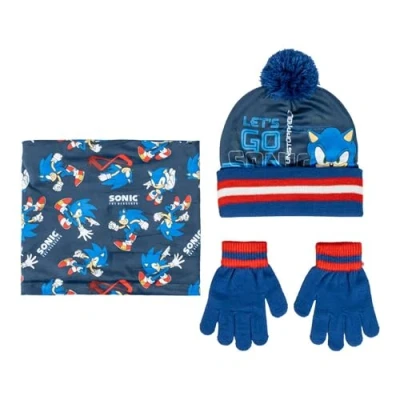 Image of Set 3 Pieces Snood Sonic (Hat, Neck Gaiter and Gloves) 2/8 years.