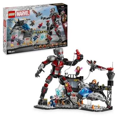 Image of LEGO Marvel Captain America: Civil War Action Battle Super Heroes Building Toy with 8 Minifigures incl. Iron Man, Spider Man &amp; Black Panther Gift for 10+ Year Old Boys, Girls and Fans 76314