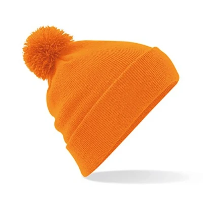 Image of Beechfield Cuffed Design Original Pom Beanie Orange