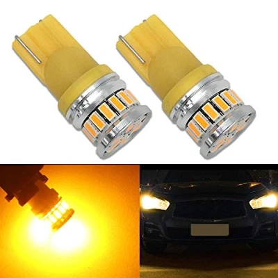 Image of HSUN T10 194 175 168 12961 W5W LED Bulbs,12V 24V Extremely Bright 20SMD 3014 Chip Canbus Error Free Car Side Marker Indicator Backup Interior Dome Light,2 Pack,Amber