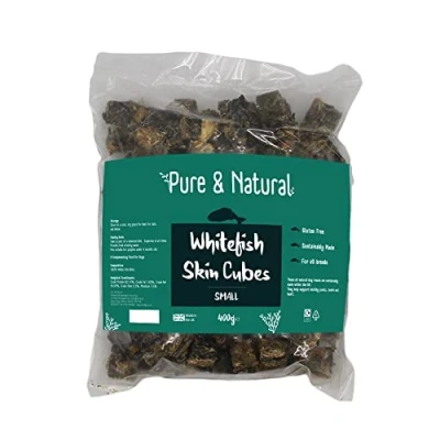 Image of Pure &amp; Natural 100% Whitefish Skin Cubes Small For Dogs 400gm Low Fat, Grain Free Dog Treats