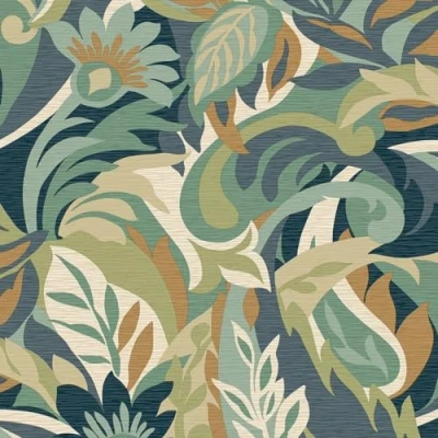 Image of Belgravia Decor Casa Leaf Wallpaper Modern for Living Room, Bedroom, Fireplace Decorative Luxury Floral Wall Paper with Leaves &amp; Flower Pattern (Green)