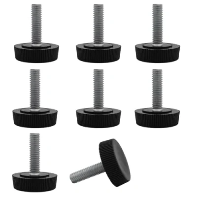 Image of SKIR&#039;CO 8 pcs, Furniture Leveling Feet M6 x 20 mm, Adjustable Round Legs 25 mm Diameter, Thread Leveler Foot