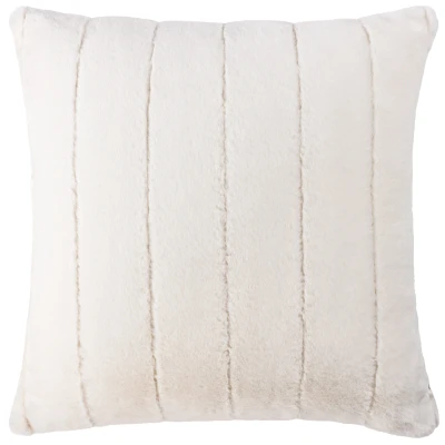 Image of Paoletti Empress Faux Fur Cushion Cover Cream One Size