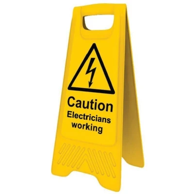Image of Sitesafe Electricians Working A frame Caution Sign 300 x 620mm