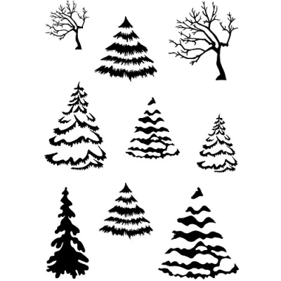 Image of Card io CDCCSTWIN 06 Winter Woods Clear Stamp Set, 10.5x7.4x0.3 cm