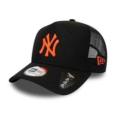 Image of New Era York Yankees Mlb Cap Kappe Trucker Baseball Diamond Schwarz Neon Pink One Size
