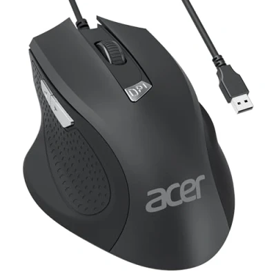 Image of Acer Wired USB Mouse, Ergonomic PC Optical Mouse with 6 Programmable Buttons, 3200 DPI, Compatible PC, Mac, Laptop, Chromebook