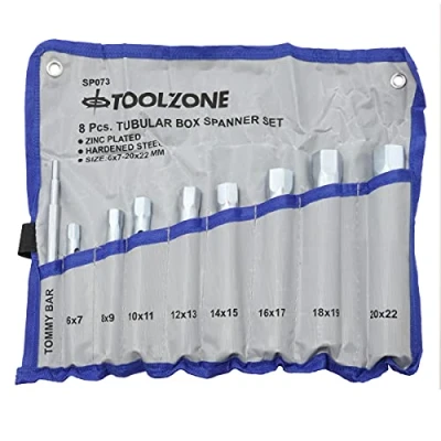 Image of Toolzone 8pc Tubular Box Spanner Set 6mm to 22mm