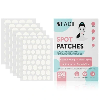 Image of Pimple Patches Pack Of 192 Hydrocolloid Spot Treatment Acne Patch For Face And Body Clear Stickers Dots Fast Acting Vegan &amp; Cruelty Free Skincare