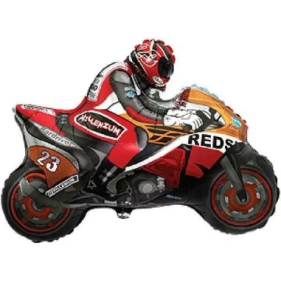 Image of Orange Moto Racing Motorbike Shaped 26&quot; Foil Balloon