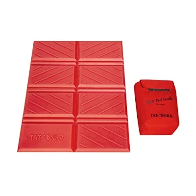 Image of Tatonka Seat Cushion Foldable Mat 26 x 34 cm Foldable, Soft Pad with Practical Storage Bag For Warm Seating in the Stadium, Hiking &amp; Trekking (Red)