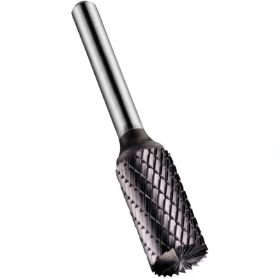 Image of Dormer P803C3.0X3.0 Series P803C Carbide Rotary Burr, Cylinder with Endcut, Double Cut, TiAlN, 3.00 mm x