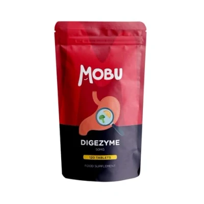 Image of Digestive Enzymes 120 Tablets Contains Digezyme, Amylase, Lactase, Lipase Gut Health &amp; Digestion Support Vegan UK Made GMP Approved MOBU