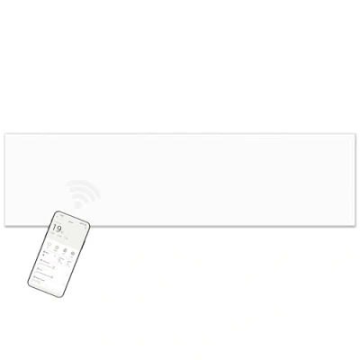 Image of MYLEK Panel Space Heater White Eco Smart WiFi App Radiator Electric Slimline Low Energy Wall Mounted, Bathroom IPX4 Rated for Homes, Offices (1000W Level)