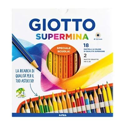 Image of Giotto Fila Pastelli Supermina Ast 18 +2 Matite Lyra Temagraph In Grafite