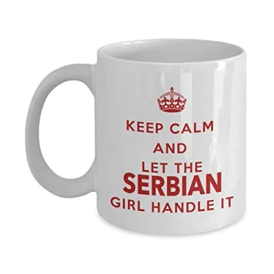 Image of Lsjuee Serbian Mug Keep Calm and let The Girl Handle it Coffee Unique Gift for
