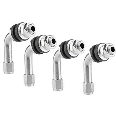 Image of Tire valve Stems,Akozon 4pcs 90 Degree Angle Stems for Car motorcycle Tyre, stem angled wheel valves coudees moto tyre steel