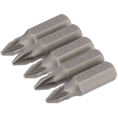 Image of Draper PZ Type Insert Bit, No.1 x 25mm, 1/4&quot; Hex (Pack of 5)