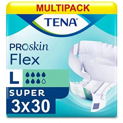 Image of Multipack 3X TENA Flex Super Large (2500ml) 30 Pack Incontinence Protection