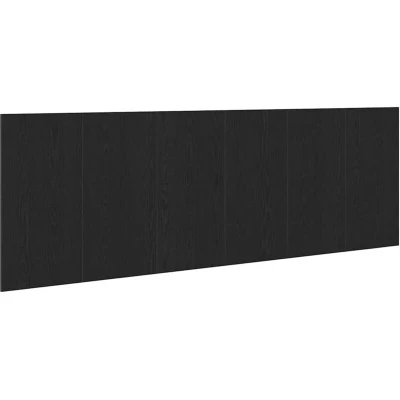 Image of vidaXL Black Oak Wall Headboard 240x1.5x80 cm Made from Engineered Wood