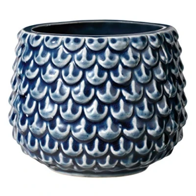 Image of Bloomingville Ceramic Flower Pot Pinecone colorful Planter, for plants, sukkulents Size S (9,5 cm ø) Dia 3,75&#039;&#039; H 3&#039;&#039;, Stoneware, petrol