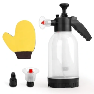 Image of Car Foam Sprayer,Car Pre Wash Snow Cannon Lance,2 Litre Pump Action Pressure Sprayer,Snow Hand Shampoo Gun Spray Bottle Cleaning Detailing Care with Mitt