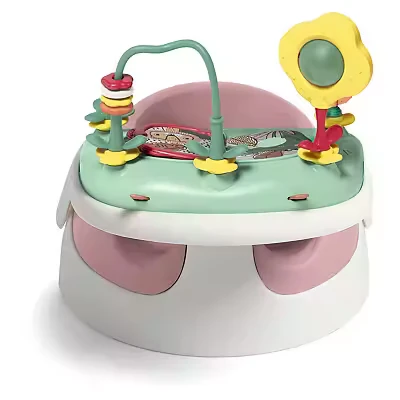 Image of Mamas &amp; Papas Baby Snug Seat and Activity Tray with Adjustable Features, Supportive, Stable Easy Clean Design in Blossom (Pink)