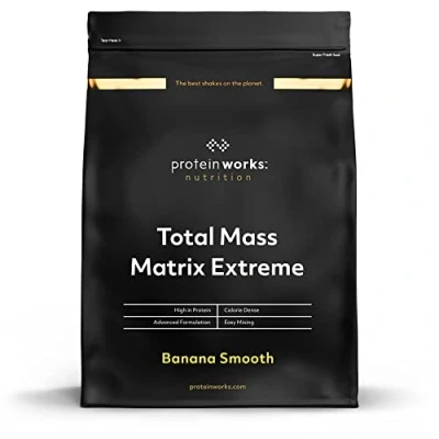 Image of Protein Works Total Mass Matrix Extreme Powder Gainer High Calorie Weight With Glutamine, Creatine &amp; Vitamins Banana Smooth 1.325 Kg