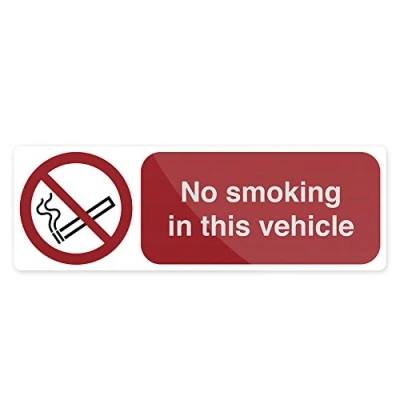 Image of Fixman 724775 Self Adhesive No Smoking In This Vehicle Sign 150 x 50mm