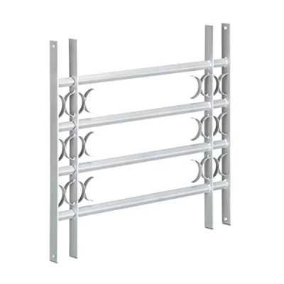 Image of Relaxdays Burglary Protection Window Grille Pull Out Galvanized Steel Security Bars, Grey, 600 x 700 1050 mm