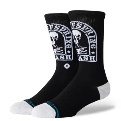 Image of Stance Smashed Crew Socks The Offspring Music Black Calf Large