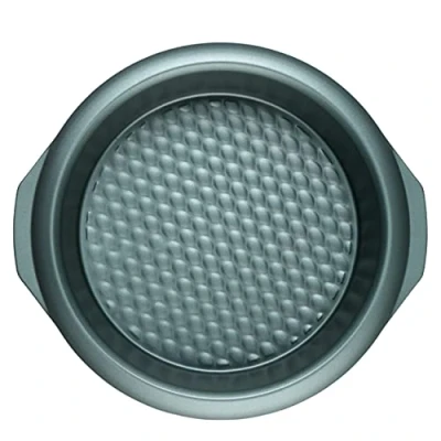 Image of Progress BW09819G2EU7 Shimmer Collection Carbon Steel Non Stick Round Baking Pan, BPA Free, Gas Mark 7, Ideal for Making Festive Pies, Cakes, Tarts and Quiche, Textured Base, Tin, 28 cm, Green