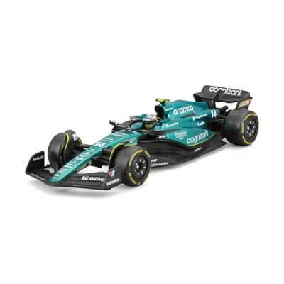 Image of Bburago Formula 1 F1 Asto Martin AMR 23 Alonzo with Helmet (2023) 1:43 Scale In credibly Detailed Die Cast Replica Collectible Race Car