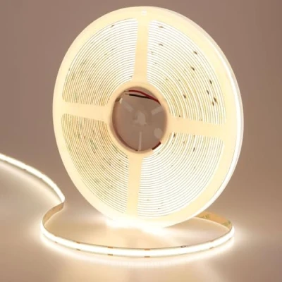 Image of GOMING 49.2ft/15M DC 24V COB LED Strip Light Natural White 4000K 5760LEDs CRI 93+ 11000lm Uniform Glow Not Waterproof IP20 Flexible Tape Lights for DIY Cabinet Bedroom Home Decor(No Power Supply)