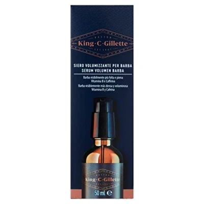 Image of King C. Gillette Beard Serum Volume Care for Men with Vitamin B Complex and Caffeine 50ml Gift Idea