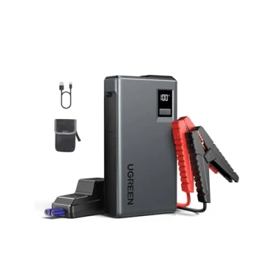 Image of UGREEN Jump Starter Power Pack 1000A Car Battery Booster for 6.0L Gasoline and 3.5L Diesel Engines 12000mAh Bank with Digital Screen LED Light Emergency
