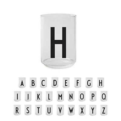 Image of Design Letters Drinking Glasses (A Z) Christmas Gifts for Women &amp; Him Table Decoration Initial Tumbler Borosilicate Glass 350 Ml